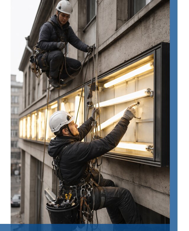 Замена ламп в вывеске в Донском под ключ от 3546 р. | ВЫСОТНИК-Днс