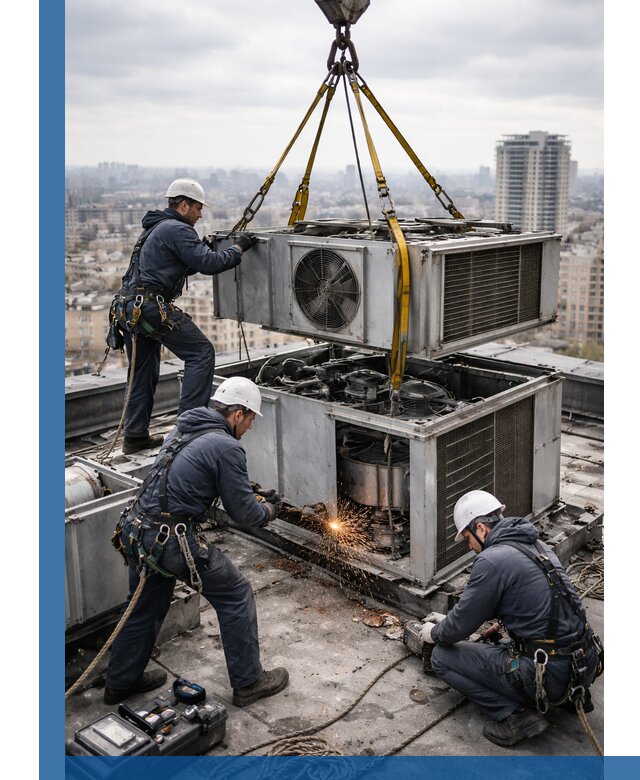 Демонтаж крышной установки в Донском любой сложности