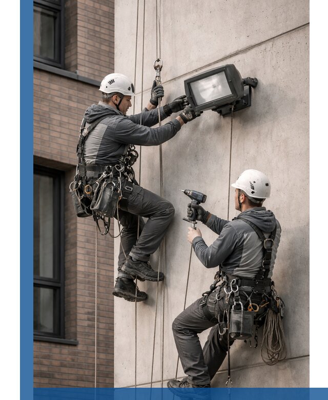 Профессиональный монтаж фасадных прожекторов в Донском под ключ