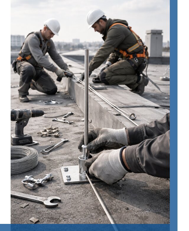 Монтаж молниезащиты на кровле в Донском цена от 25330 р. | ВЫСОТНИК-Днс