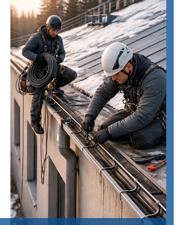 Монтаж греющего кабеля на кровле в Донском от 456 р. | ВЫСОТНИК-Днс