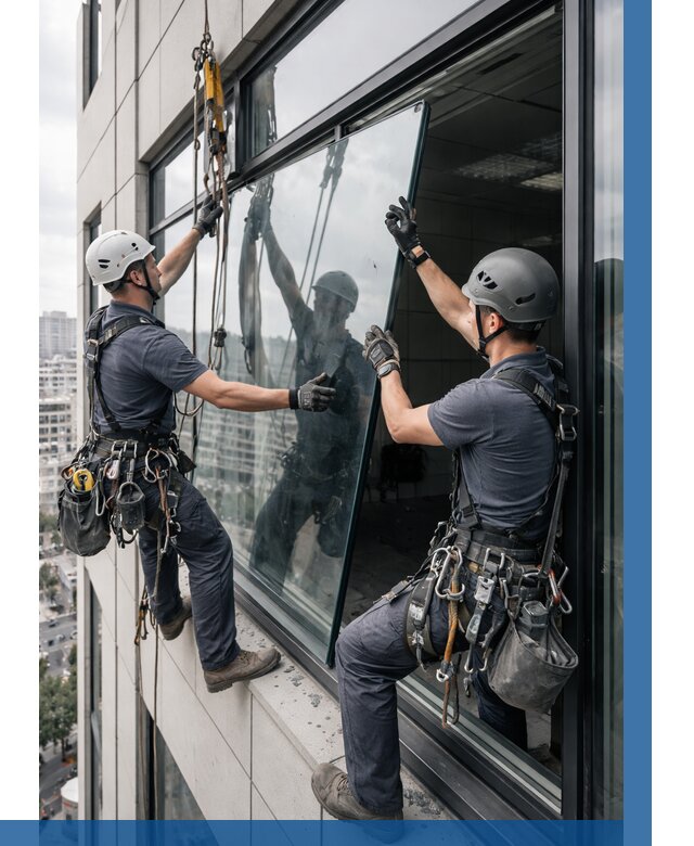 Замена стеклопакетов на высоте в Донском от 5573 р. | ВЫСОТНИК-Днс