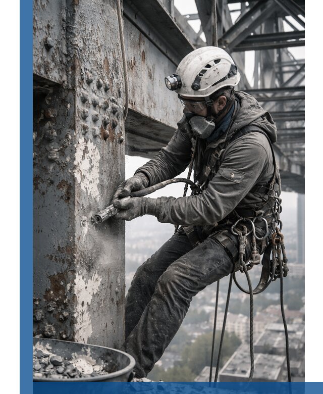 Удаление старой краски с металлических конструкций в Донском