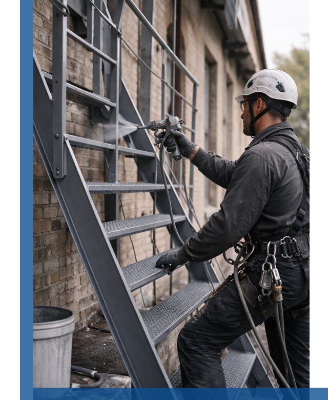 Покраска и антикоррозионная защита пожарных лестниц в Донском