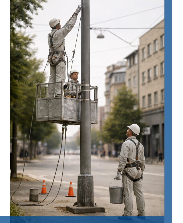 Покраска опор освещения в Донском от 5066 р. | ВЫСОТНИК-Днс