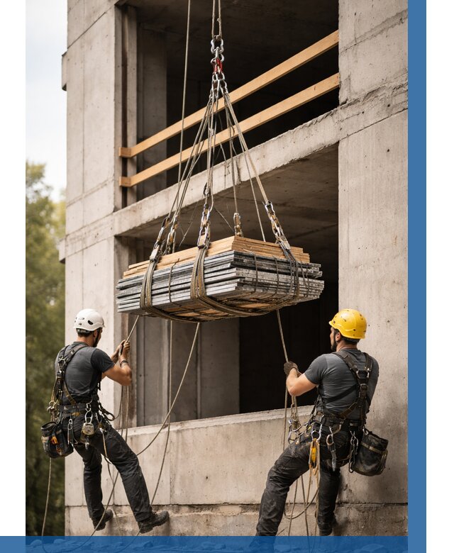 Подъем материала на этаж веревками в Донском от 1520 р. | ВЫСОТНИК-Днс