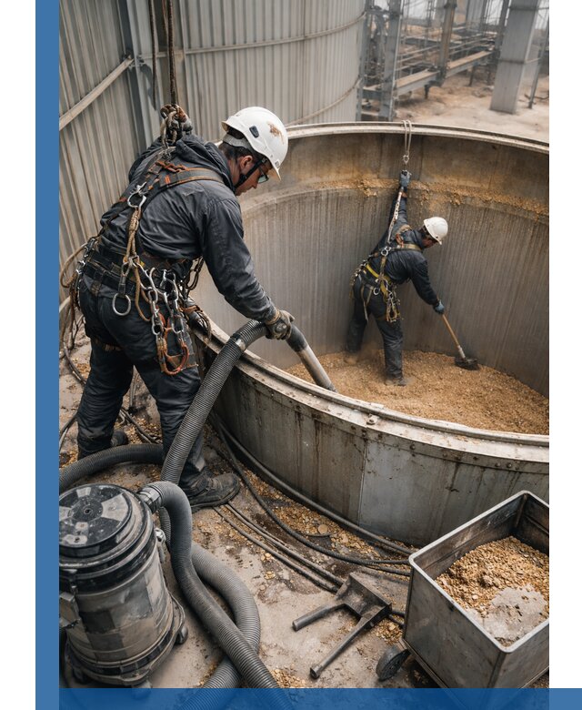 Профессиональная чистка зерновых бункеров в Донском с выездом