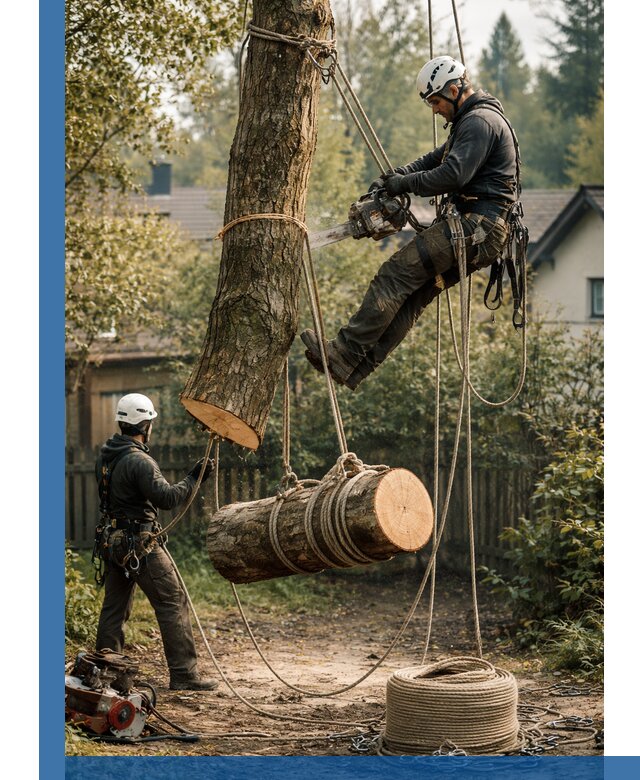 Валка деревьев частями в Донском, безопасно и аккуратно