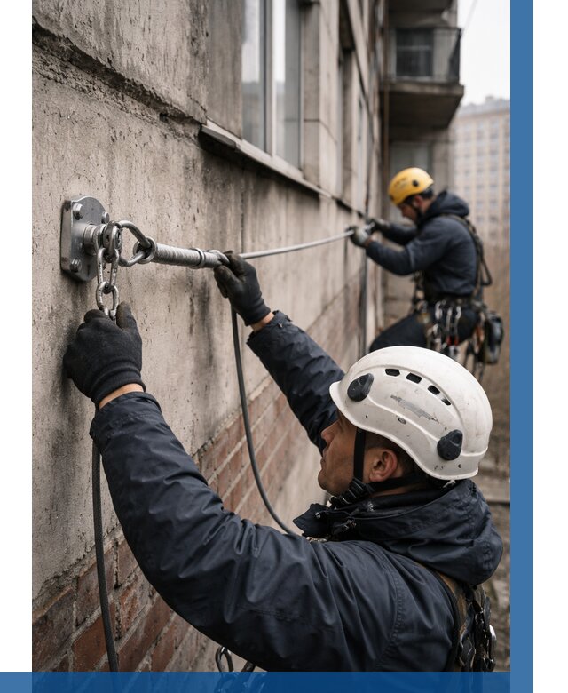 Монтаж анкерных линий в Донском от 3040 р. | ВЫСОТНИК-Днс